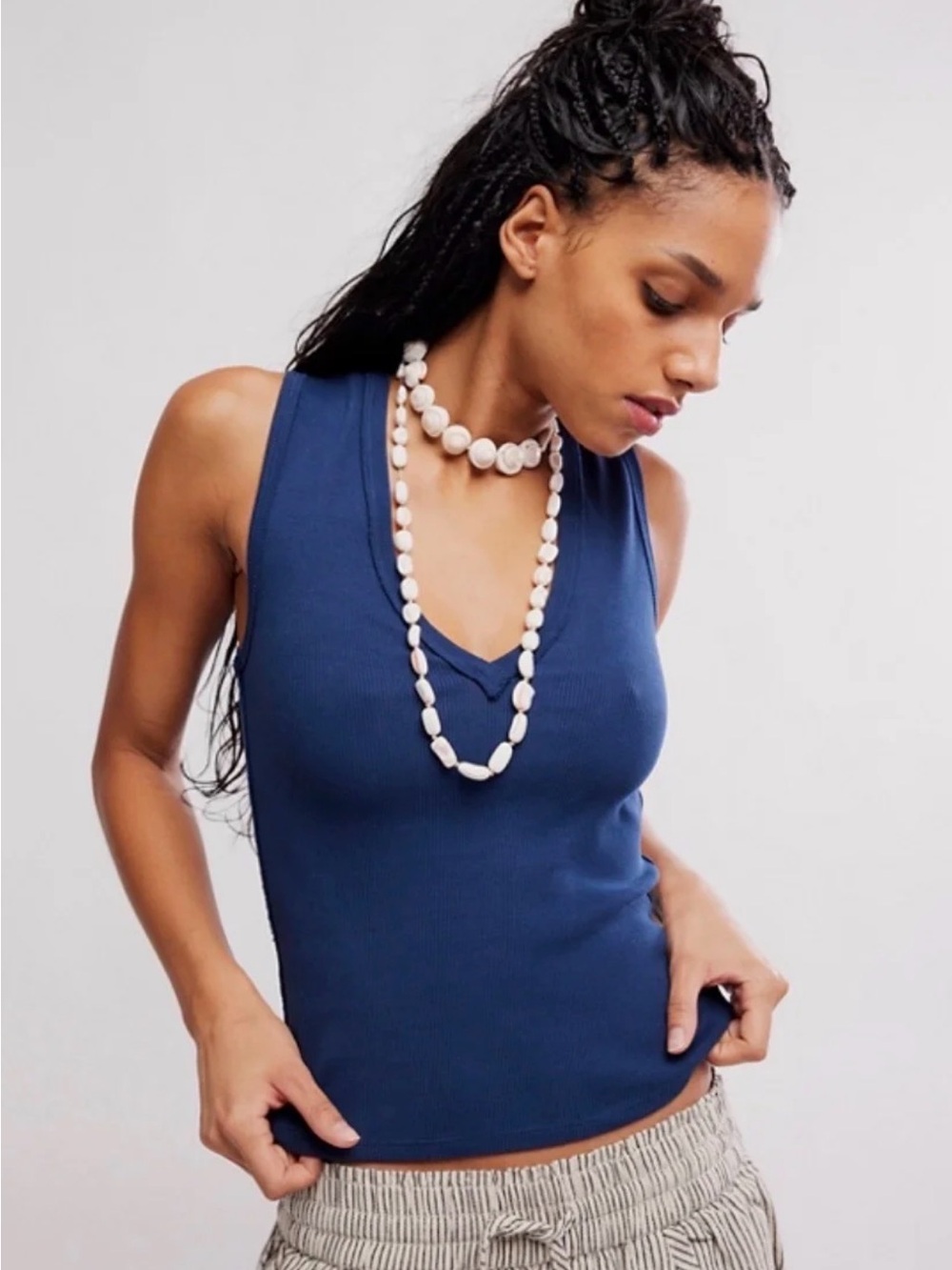 Free People We The Free Neria V-Neck Tank Top. NWT. Deeper iris